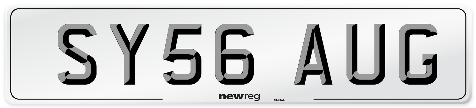 SY56 AUG Number Plate from New Reg